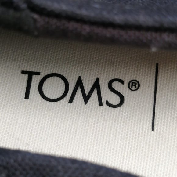 Toms Womens Sneaker Black Canvas Slip On Loafer Elastic Inset Round Toe Flat 12 - Picture 8 of 9